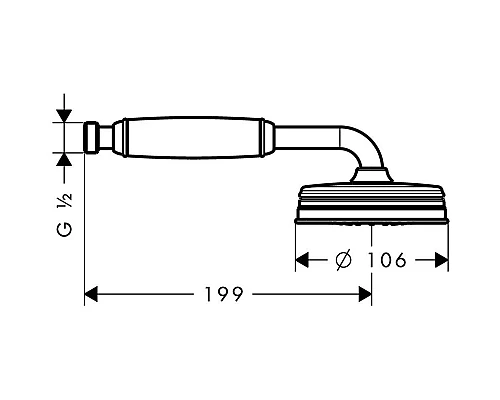 Приобрести Ручной душ 106 мм Axor Montreux 16320820 в магазине сантехники Santeh-Crystal.ru