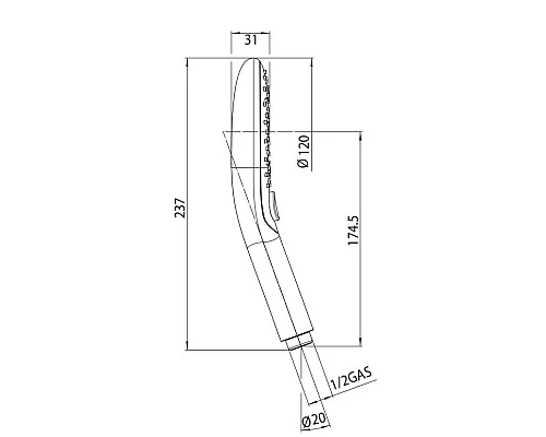 Купить Ручной душ 120 мм, 6 режимов Bossini Syncronia B00800.030 в магазине сантехники Santeh-Crystal.ru