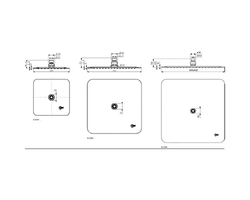 Заказать Верхний душ квадратный 300 мм Ideal Standard IdealRain Luxe B0388MY в магазине сантехники Santeh-Crystal.ru