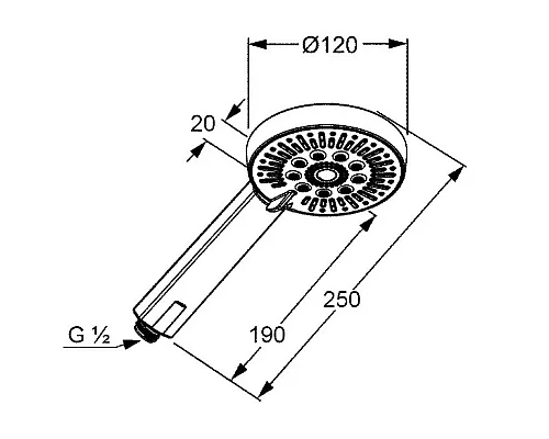Приобрести Душевая лейка Kludi A-QA 3S 6570005-00 в магазине сантехники Santeh-Crystal.ru