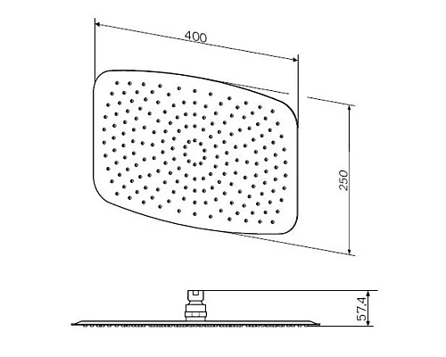 Приобрести Верхний душ 400х250 мм Am.Pm F05S0005 в магазине сантехники Santeh-Crystal.ru