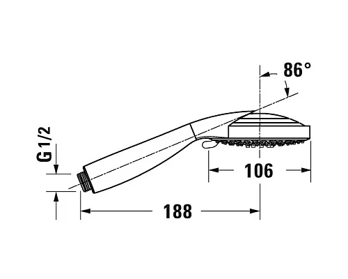 Купить Душевая лейка 106 мм Duravit UV0650009000 в магазине сантехники Santeh-Crystal.ru