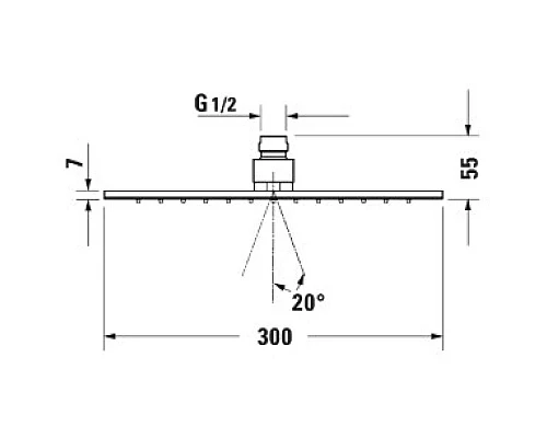 Купить Верхний душ 300 мм Duravit UV0660028000 в магазине сантехники Santeh-Crystal.ru
