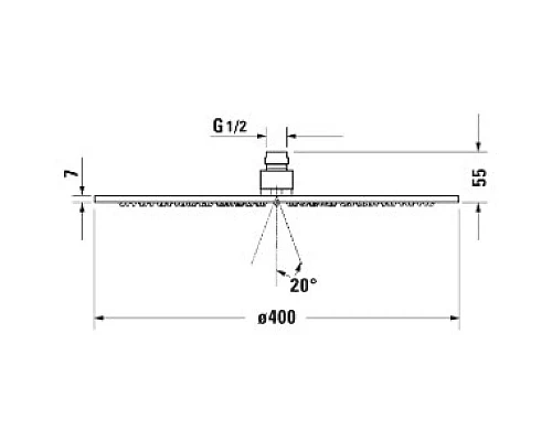 Купить Верхний душ 400 мм Duravit UV0660016000 в магазине сантехники Santeh-Crystal.ru