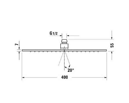 Приобрести Верхний душ 400 мм Duravit UV0660029000 в магазине сантехники Santeh-Crystal.ru