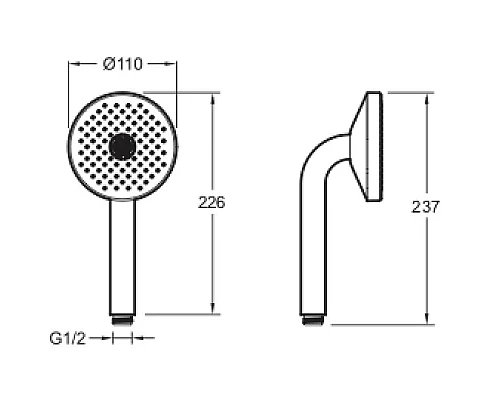 Заказать Ручной душ 110 мм Jacob Delafon Nouvelle Vague E27796-BLV в магазине сантехники Santeh-Crystal.ru