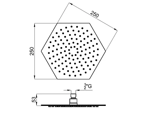 Заказать Верхний душ 250 мм Noken Chelsea N199999362 в магазине сантехники Santeh-Crystal.ru