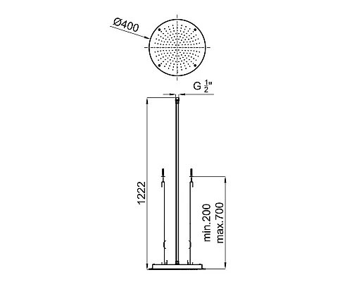 Заказать Верхний душ 400х400 мм Noken Rondo N185709906 в магазине сантехники Santeh-Crystal.ru