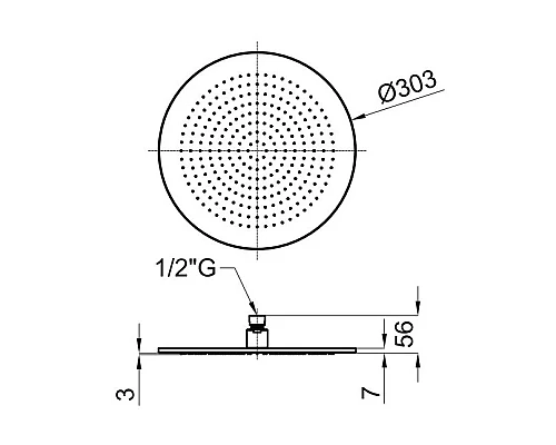 Приобрести Верхний душ 303 мм Noken Neptune Slim Rondo N192579931 в магазине сантехники Santeh-Crystal.ru