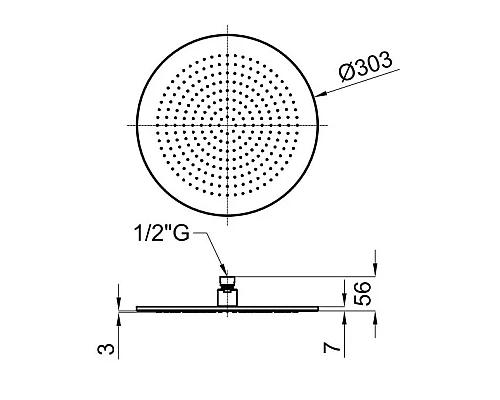Приобрести Верхний душ 303 мм Noken Neptune Slim Rondo N192579955 в магазине сантехники Santeh-Crystal.ru