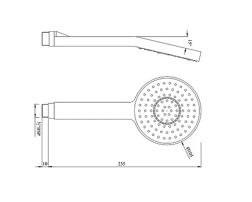 Приобрести Душевая лейка 105 мм Jaquar HSH-CHR-1717 в магазине сантехники Santeh-Crystal.ru