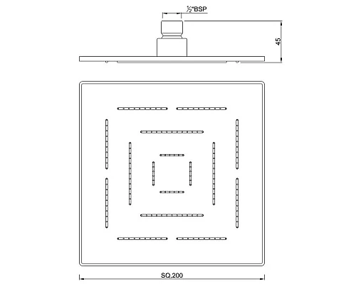 Купить Верхний душ 200 мм Jaquar Maze OHS-CHR-1619 в магазине сантехники Santeh-Crystal.ru