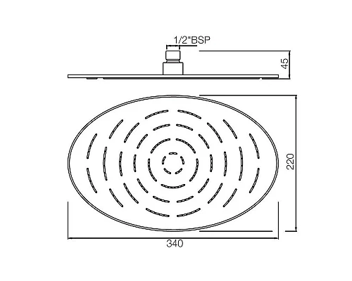 Купить Верхний душ 340х220 мм Jaquar Maze OHS-CHR-1635 в магазине сантехники Santeh-Crystal.ru