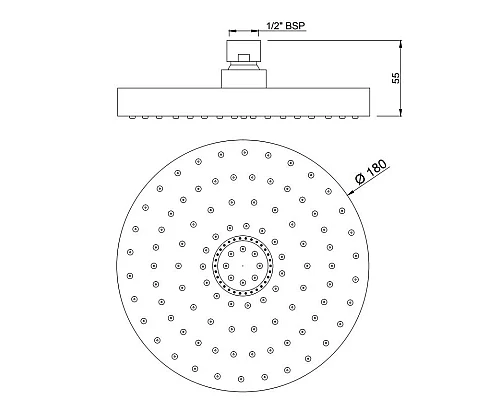 Приобрести Верхний душ 180 мм Jaquar OHS-CHR-1755 в магазине сантехники Santeh-Crystal.ru