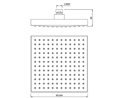 Купить Верхний душ 200 мм Jaquar OHS-CHR-35497 в магазине сантехники Santeh-Crystal.ru