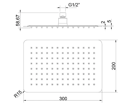 Заказать Верхний душ 300х200 мм Timo SW-4013 (T) chrome в магазине сантехники Santeh-Crystal.ru