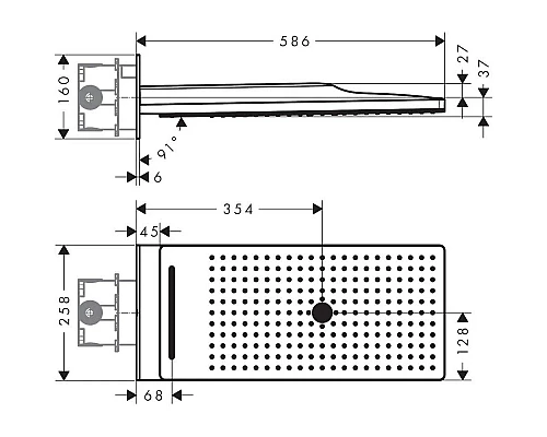 Приобрести Верхний душ 586х258 мм Axor ShowerSolutions 35283000 в магазине сантехники Santeh-Crystal.ru