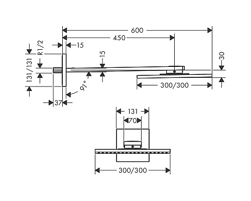 Приобрести Верхний душ 300 мм Axor ShowerSolutions 35314000 в магазине сантехники Santeh-Crystal.ru
