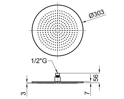 Приобрести Верхний душ 303 мм Noken Neptune Slim Rondo N185709927 в магазине сантехники Santeh-Crystal.ru