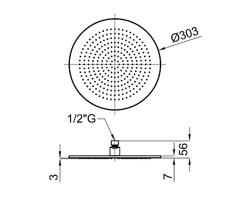 Заказать Верхний душ 303 мм Noken Neptune Slim Rondo N192579965 в магазине сантехники Santeh-Crystal.ru