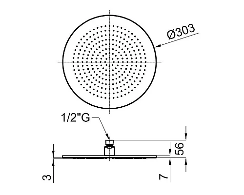 Приобрести Верхний душ 303 мм Noken Neptune Slim Rondo N192579961 в магазине сантехники Santeh-Crystal.ru