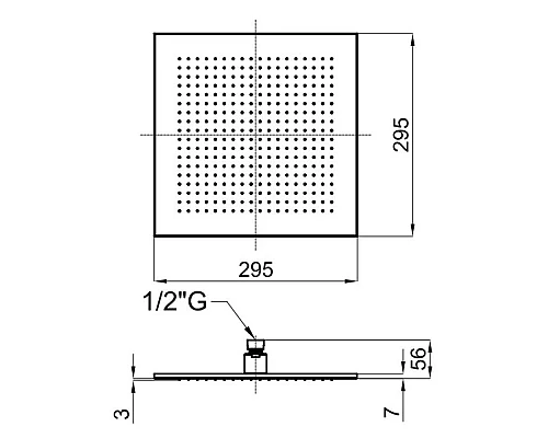 Приобрести Верхний душ 295 мм Noken Neptune Slim Square N186490097 в магазине сантехники Santeh-Crystal.ru