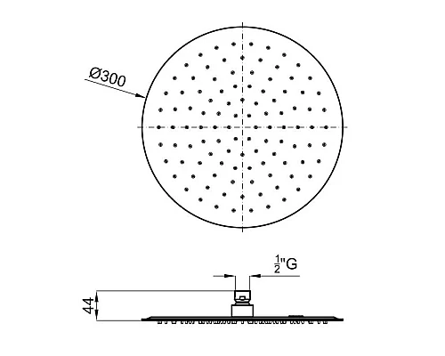Купить Верхний душ 300 мм Noken Round N200000046 в магазине сантехники Santeh-Crystal.ru