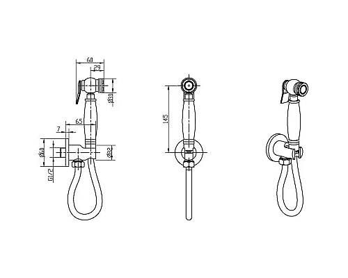 Купить Гигиенический набор Boheme Medici 404/2 в магазине сантехники Santeh-Crystal.ru