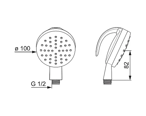 Приобрести Душевая лейка 100 мм Oras Medipro Flex 242055 в магазине сантехники Santeh-Crystal.ru