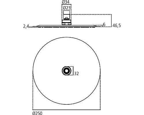 Приобрести Верхний душ 250 мм Ideal Standard IdealRain Luxe B0384MY в магазине сантехники Santeh-Crystal.ru
