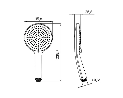 Купить Душевая лейка 115,8 мм IDDIS Optima Home OPH3F0Gi18 в магазине сантехники Santeh-Crystal.ru