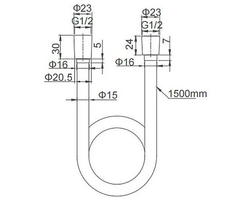 Заказать Душевой шланг 150 см Caprigo Don 98-515-NER в магазине сантехники Santeh-Crystal.ru