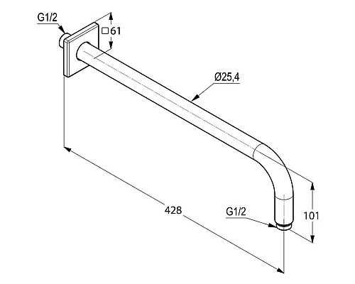 Купить Кронштейн для верхнего душа 400 мм Kludi A-QA 665340500 в магазине сантехники Santeh-Crystal.ru