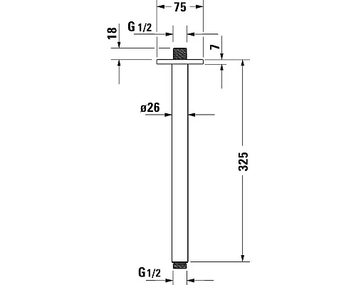 Заказать Кронштейн для душа 325 мм Duravit UV0670035000 в магазине сантехники Santeh-Crystal.ru