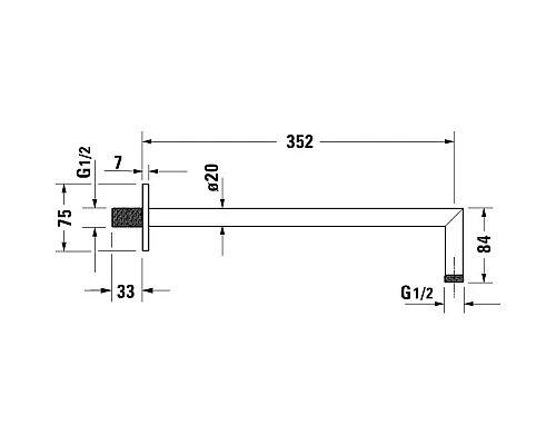 Заказать Кронштейн для душа 352 мм Duravit UV0670031000 в магазине сантехники Santeh-Crystal.ru