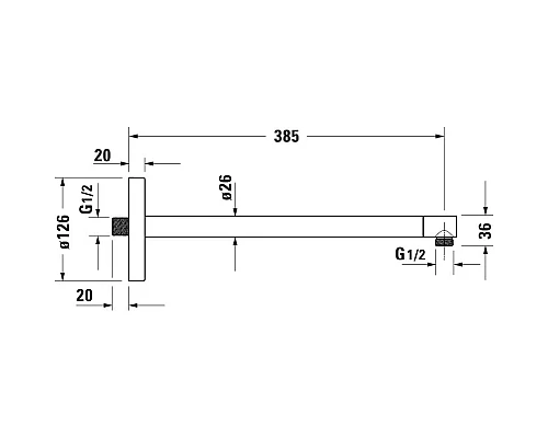 Приобрести Кронштейн для душа 385 мм Duravit UV0670020000 в магазине сантехники Santeh-Crystal.ru