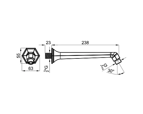 Заказать Кронштейн для верхнего душа 238 мм Noken Chelsea N109390055 в магазине сантехники Santeh-Crystal.ru