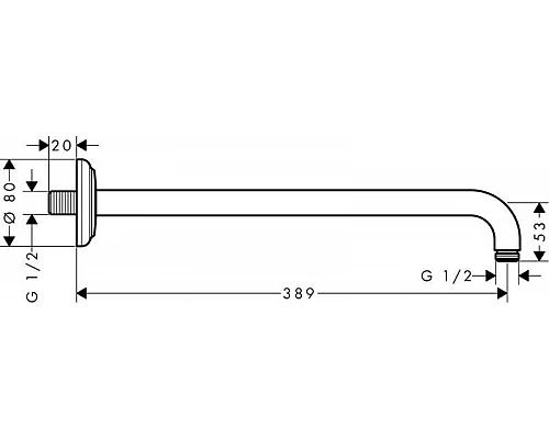 Купить Душевой кронштейн 389 мм Axor 27348000 в магазине сантехники Santeh-Crystal.ru
