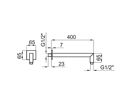 Заказать Кронштейн для верхнего душа 400 мм Noken Square N112080029 в магазине сантехники Santeh-Crystal.ru