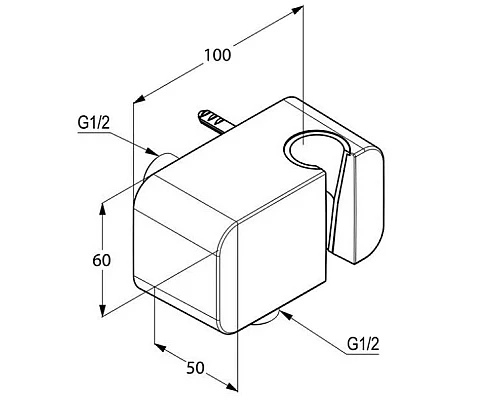 Купить Вывод для шланга с держателем душевой лейки Kludi A-QA 655600500 в магазине сантехники Santeh-Crystal.ru
