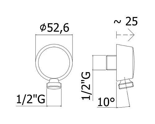 Купить Подключение для душевого шланга Paffoni Lusso ZACC130HGSP в магазине сантехники Santeh-Crystal.ru