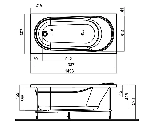 Приобрести Панель фронтальная 149,3 см Am.Pm Joy W85A-150-070W-P в магазине сантехники Santeh-Crystal.ru