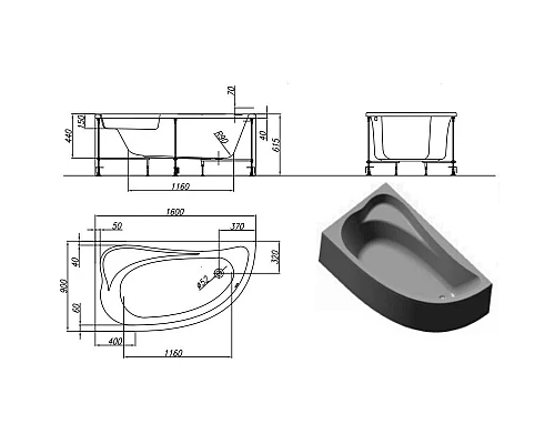 Приобрести Панель фронтальная Kolpa San Calando D/L 160 (1W28F) 519040 в магазине сантехники Santeh-Crystal.ru