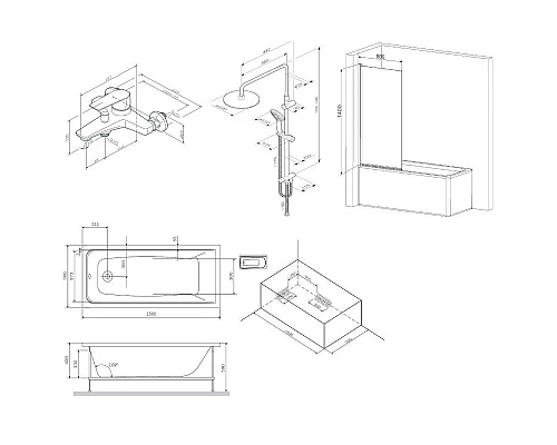 Приобрести Акриловая ванна 150х70 см Am.Pm Gem W90ASET-150D8 в магазине сантехники Santeh-Crystal.ru