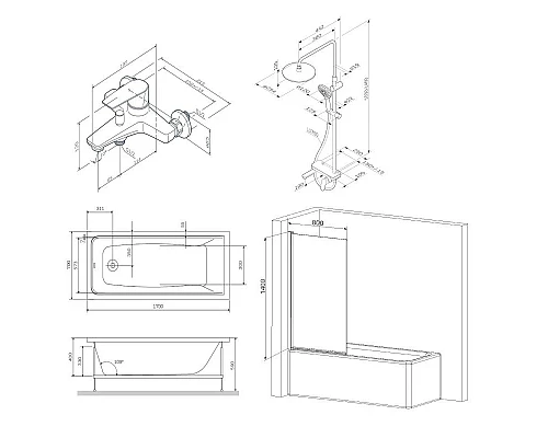 Приобрести Акриловая ванна 170х70 см Am.Pm Gem W90ASET-170D8 в магазине сантехники Santeh-Crystal.ru
