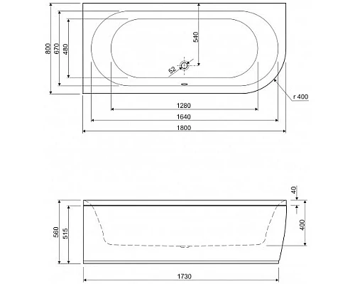 Заказать Панель фронтальная 180 L Cezares Metauro METAURO CORNER-180-SCR-L-W37 в магазине сантехники Santeh-Crystal.ru