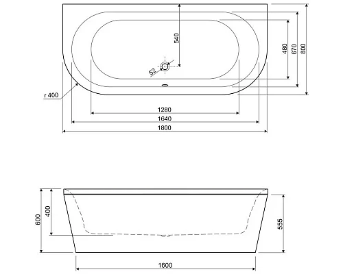 Купить Панель фронтальная 180 см Cezares Metauro METAURO-wall-180-SCR-W37 в магазине сантехники Santeh-Crystal.ru