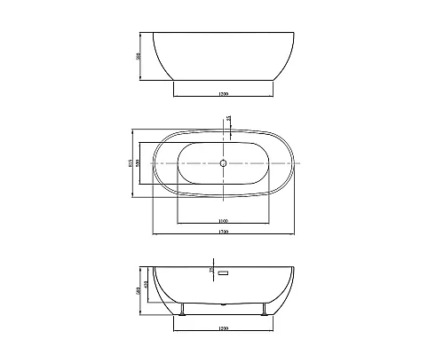 Акриловая ванна 170x81,5 см Vincea VBT-408-1700