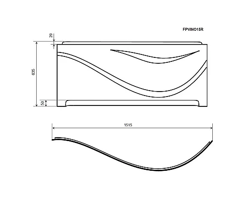 Приобрести Панель фронтальная 150 Timo Vino FPVINO15R в магазине сантехники Santeh-Crystal.ru