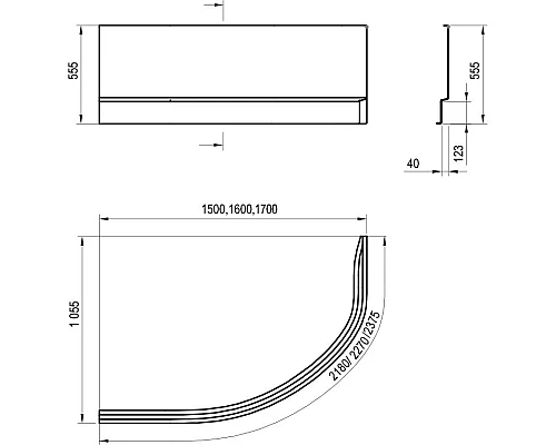 Купить Панель фронтальная 150 A L Ravak Rosa II CZK1200AN0 в магазине сантехники Santeh-Crystal.ru